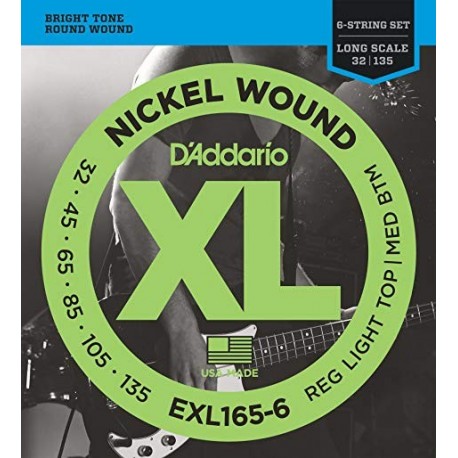 D'Addario EXL165-6 Nickel Round Wound